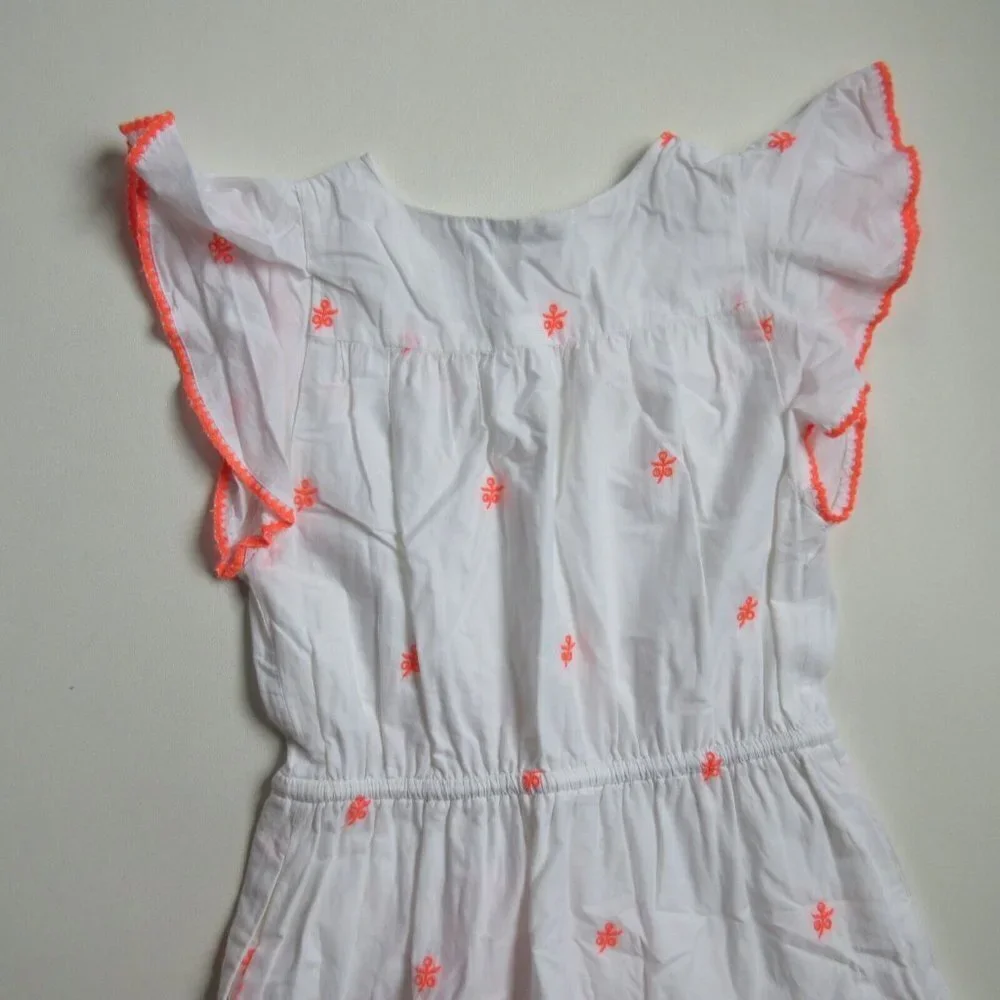 NWT J.Crew Embroidered Midi in White Cotton Voile Tiered Dress 10 $158